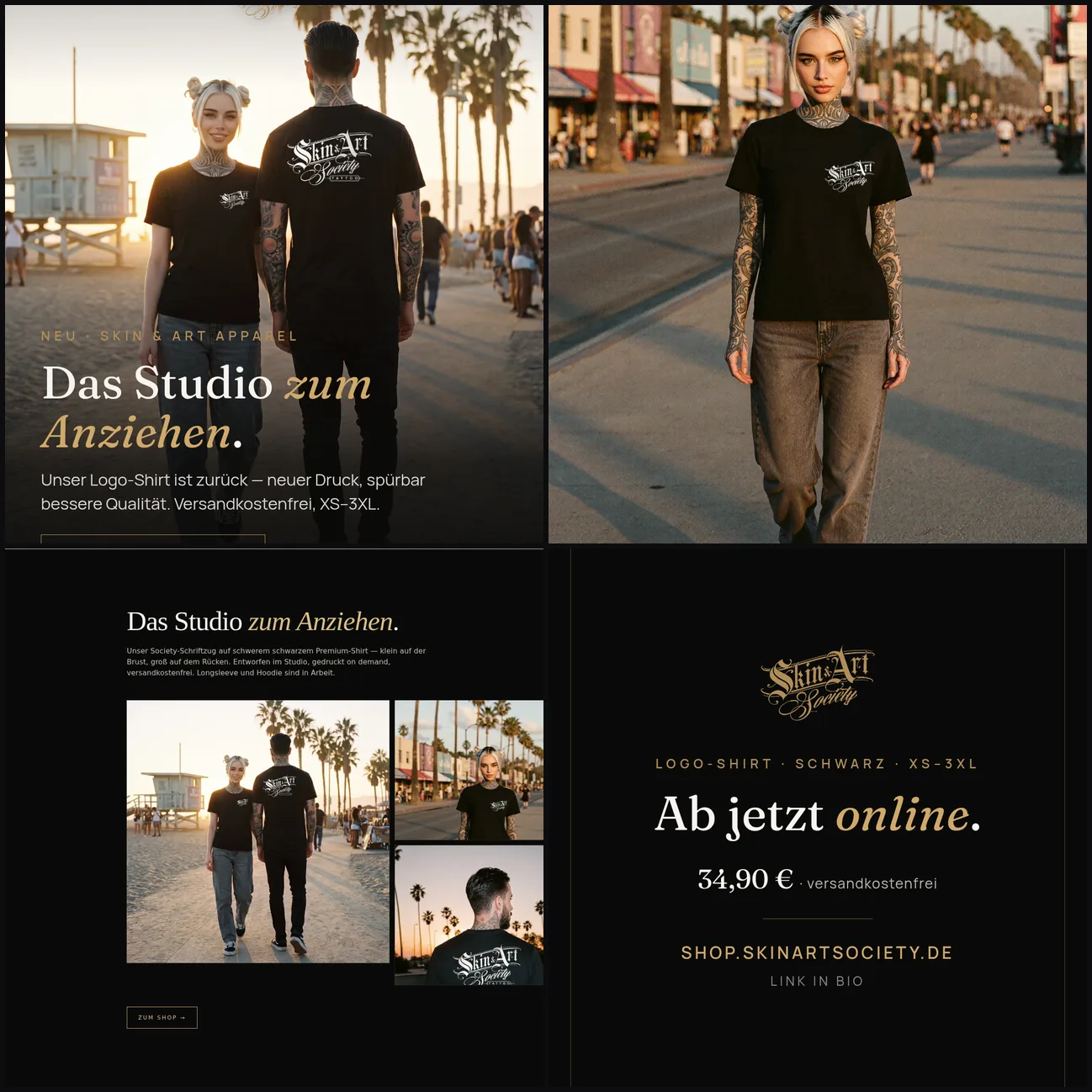 Skinart Society — Website, Shop, Social und Merch in einer durchgängigen CI